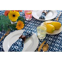 Design Imports 60" x 84" IKAT Outdoor Tablecloth with Zipper