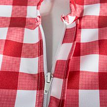 Design Imports 60" x 84" Red Check Outdoor Tablecloth with Zipper