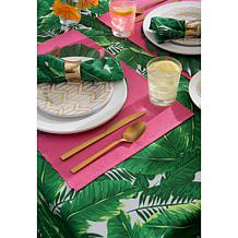 Design Imports Banana Leaf Outdoor Tablecloth with Zipper 60" x 84"