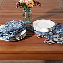 Design Imports Blue Paisley Print Outdoor Napkin Set of 6