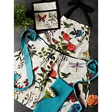 Design Imports Botanical Apron Kitchen Set of 3