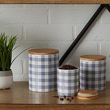 Design Imports Buffalo Check Ceramic Canister 3-pack