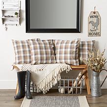 Design Imports Checkered Pillow Covers 18x18 Set of 4