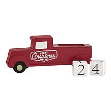 Design Imports Christmas Tree Truck Tabletop Block Calendar