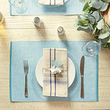 Design Imports Eco-Friendly Chambray Fine Ribbed Placemats - Set of 6