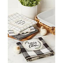 Design Imports Farm to Table Embellished Kitchen Towel Set of 4