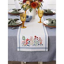 Design Imports Flower Garden Embellished Table Runner - 14" x 108"