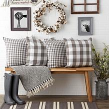 Design Imports Gingham Buffalo Check Pillow Covers Set of 4