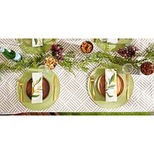 Design Imports Grid Vinyl Tablecloth - 70" Round