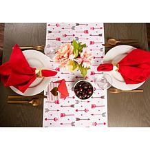 Design Imports Hearts and Arrow Print Table Runner - 14" x 108"
