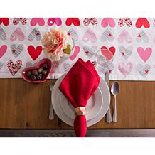 Design Imports Hearts Collage Print Table Runner - 14" x 72"