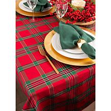 Design Imports Holiday Plaid Tablecloth 60-inch by 84-inch