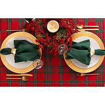 Design Imports Holiday Plaid Tablecloth 70-inch Round
