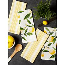 Design Imports Lemon Bliss Kitchen Towel Set of 4