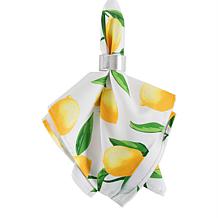 Design Imports Lemon Bliss Print Outdoor Napkin Set of 6