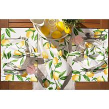 Design Imports Lemon Bliss Print Outdoor Placemat Set of 6