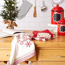 Design Imports Let It Snow Kitchen Towels Assorted Set of 3