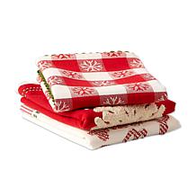 Design Imports Let It Snow Kitchen Towels Assorted Set of 3