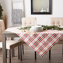 Design Imports Nutcracker Plaid Tablecloth - 52 x 52"