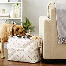 Design Imports Polyester Rectangle Pet Bin Paws & Bones Large