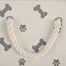 Design Imports Polyester Round Pet Bin Paws & Bones Medium