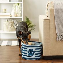 Design Imports Polyester Round Stripe Paw Patch Pet Bin Small
