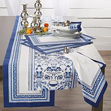 Design Imports Porto Stripe Print Table Runner 14" x 72"
