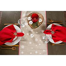 Design Imports Red Reindeer Embroidered Table Runner 14-inch x 70-inch