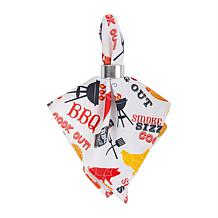 Design Imports Set of 6 BBQ Fun Print Outdoor Napkins