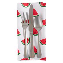Design Imports Set of 6 Watermelon Print Outdoor Napkins