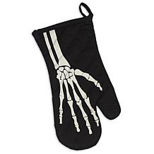 Design Imports Skeleton Apron & Oven Mitt Set