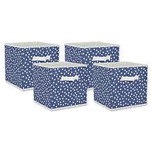 Aqua Polka Dots Small Storage Bin, 8 x 11' x 5