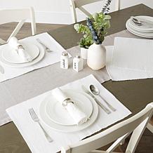 Design Imports Solid Ribbed Placemats 6-pack