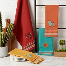 Design Imports Southwest Embellished Kitchen Towel Set of 4