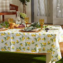 Design Imports Summer Lemons Vinyl Tablecloth - 70" Round