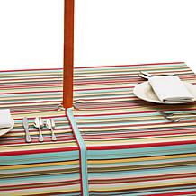 Design Imports Summer Stripe Outdoor Tablecloth w/Zipper - 60" x 120"