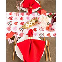 Design Imports Sweet Hearts Print Table Runner - 14" x 72"