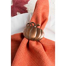 Design Imports Thanksgiving Pumpkin Napkin Rings Set of 6