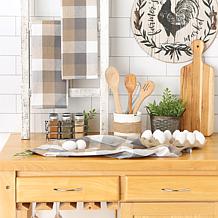 Design Imports Tri-Color Check Kitchen Towels 3-Pack