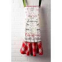 Design Imports White Christmas Tree Ruffle Apron