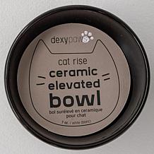 DexyPaws Elevated Ceramic Cat Bowl - Black & Gold Fish