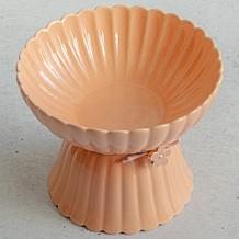 DexyPaws Elevated Ceramic Cat Bowl - Blush Pink & Rose Gold