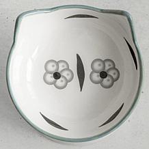 DexyPaws Elevated Ceramic Cat Bowl - White & Black Floral