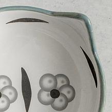 DexyPaws Elevated Ceramic Cat Bowl - White & Black Floral