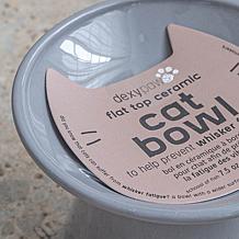 DexyPaws Flat Top Ceramic Cat Bowl - Grey