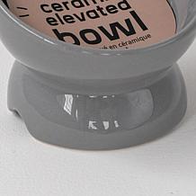 DexyPaws Iridescent Elevated Ceramic Cat Bowl - Grey 7oz