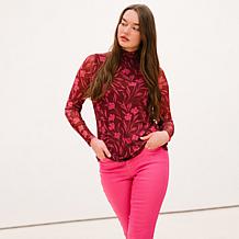 DG2 by Diane Gilman 2-pack Print/Solid Mesh Top