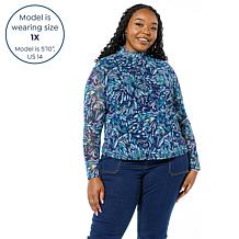 DG2 by Diane Gilman 2-pack Print/Solid Mesh Top