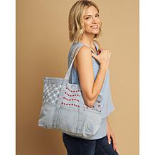 DG2 by Diane Gilman Americana Embroidered Denim Tote Bag