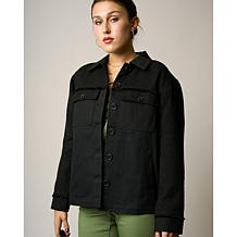 DG2 by Diane Gilman Boucle and Twill Combo Jacket